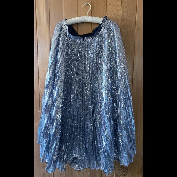 MSGM Pleated Sequin Midi Skirt - Picture 5 of 11